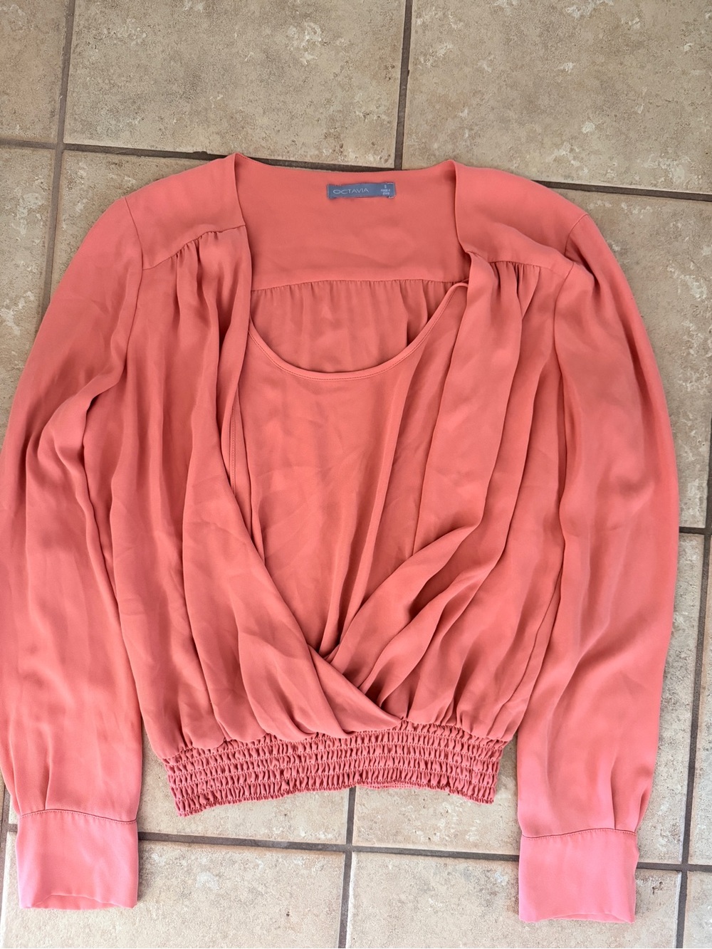Octavia Coral Pink Wrap Top